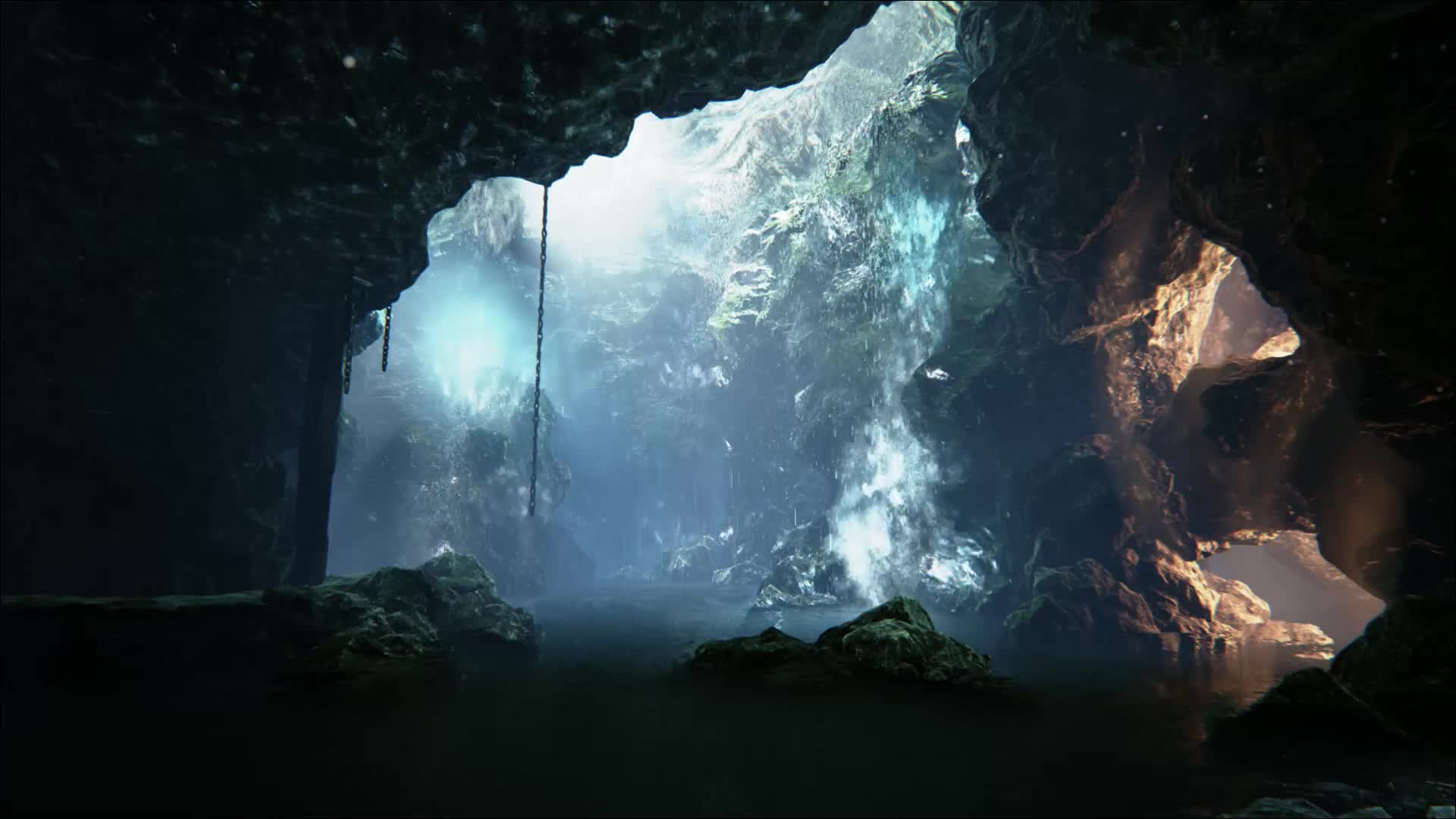 Waterfall In Cave Live Wallpaper - Free Download