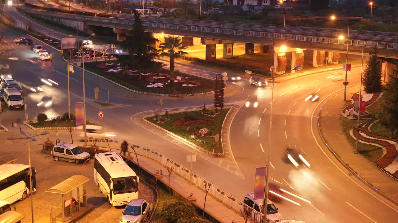 Video Stock City Traffic Junction At Night Live Wallpaper For PC - Free Download