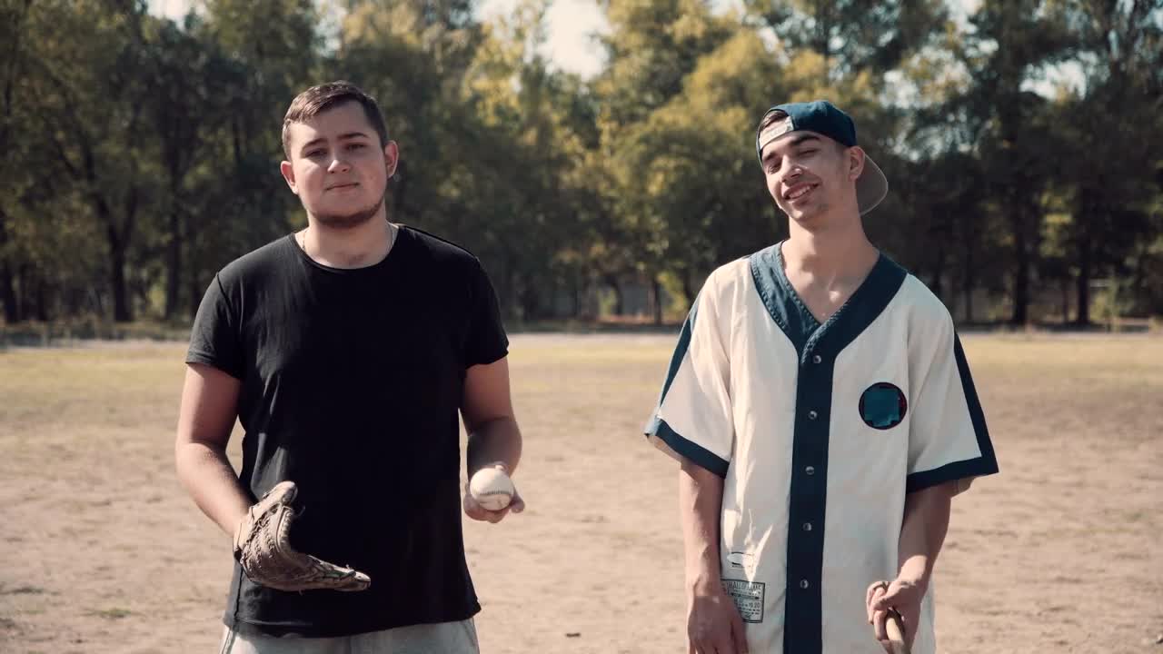 Video Stock Portrait Of Two Young Baseball Players Live Wallpaper Free - Free Download