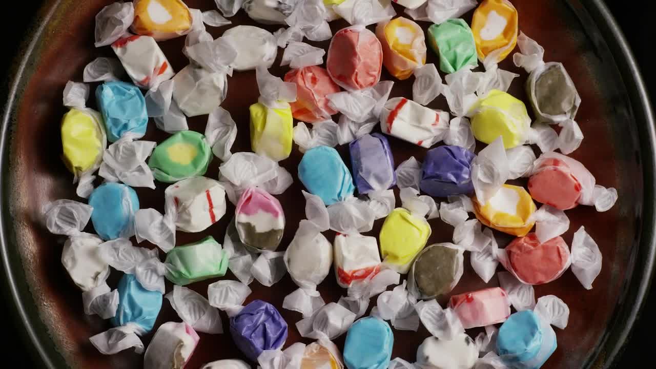 Stock Video Multicolor Candies In A Plate Rotating Live Wallpaper - Free Download