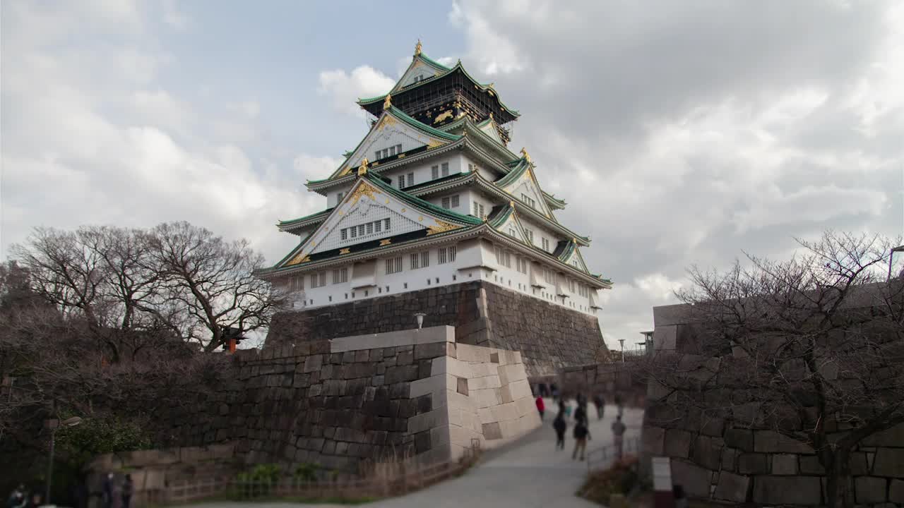 Stock Video Osaka Ancient Samurai Castle Live Wallpaper - Free Download