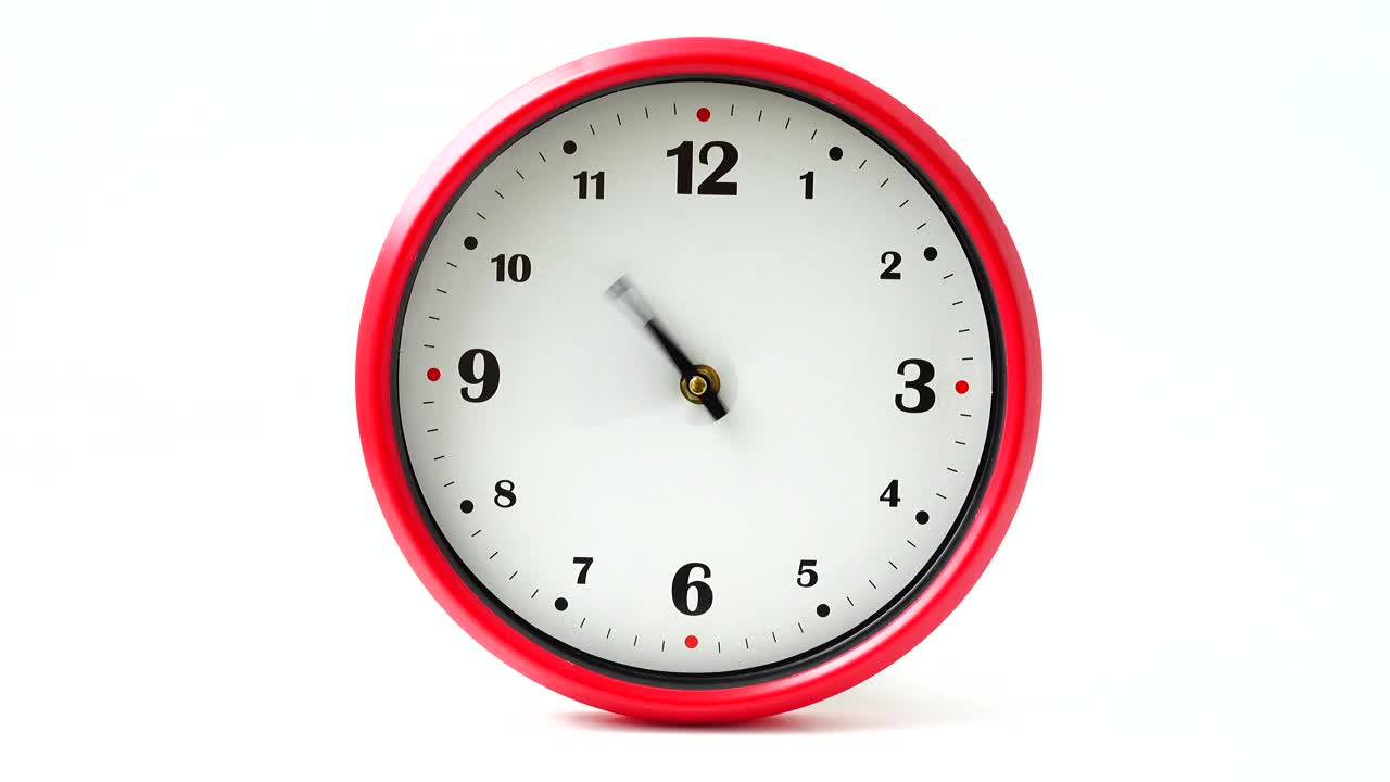 Free Video Stock time lapse of a wall clock on a white background Live Wallpaper - Free Download