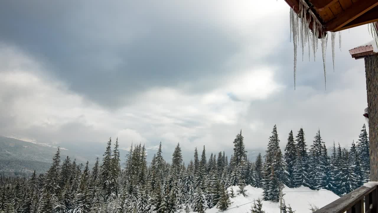Stock Video Landscape Outside A Cabin In The Winter Mountains Animated Wallpaper - Free Download