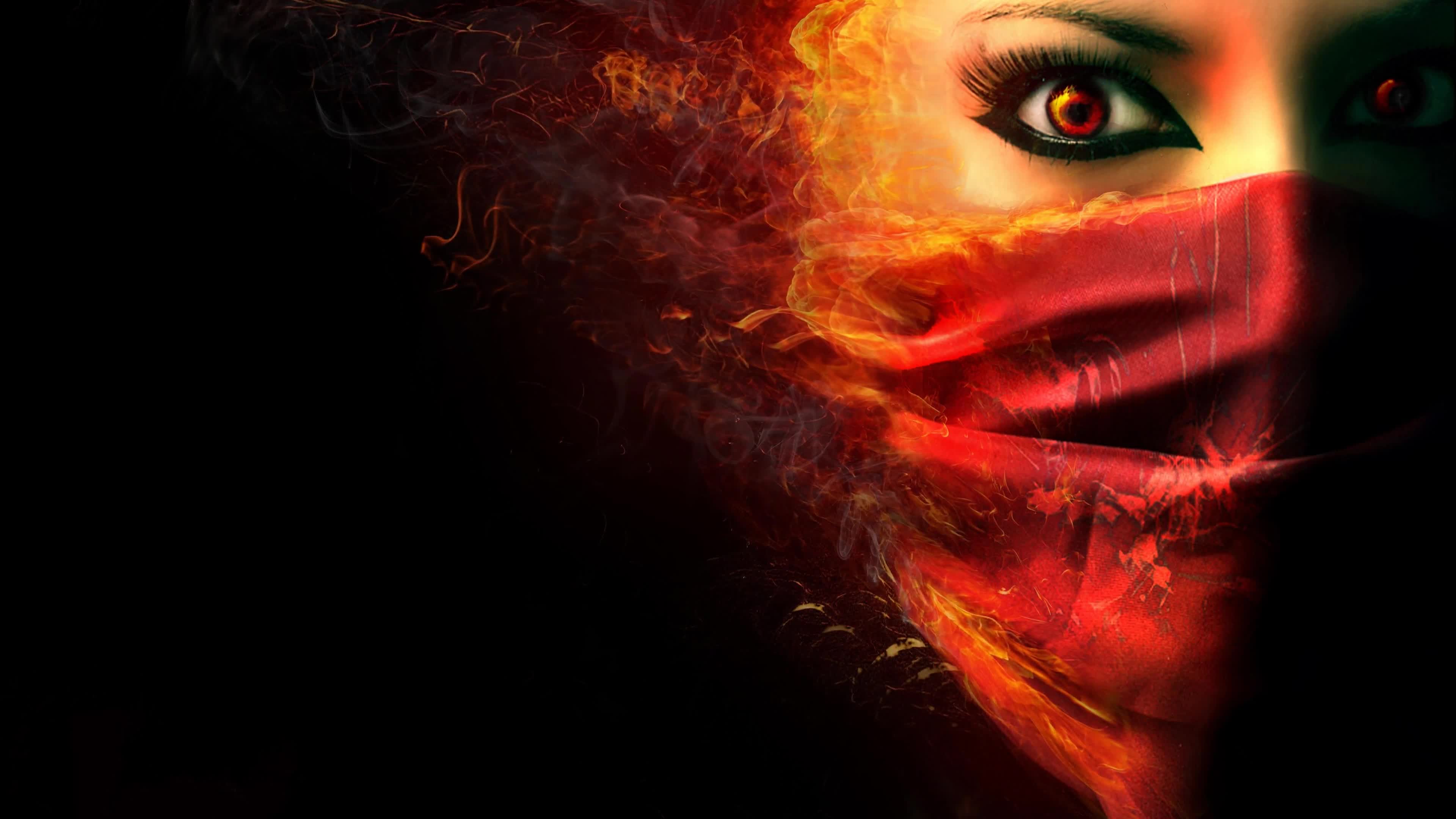 Fire  Deamon  Girl  By  DesktopHut - Free Download