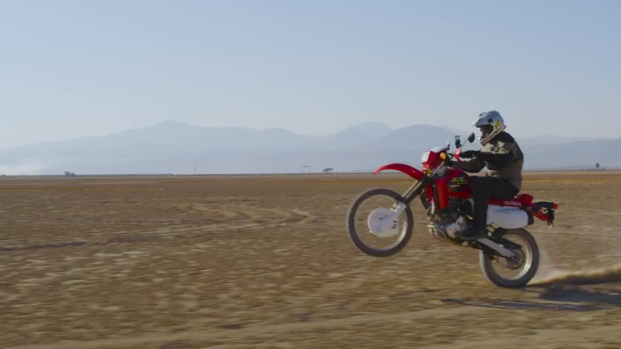 Stock Video Motorcyclist Doing A Wheelie In The Desert Live Wallpaper - Free Download