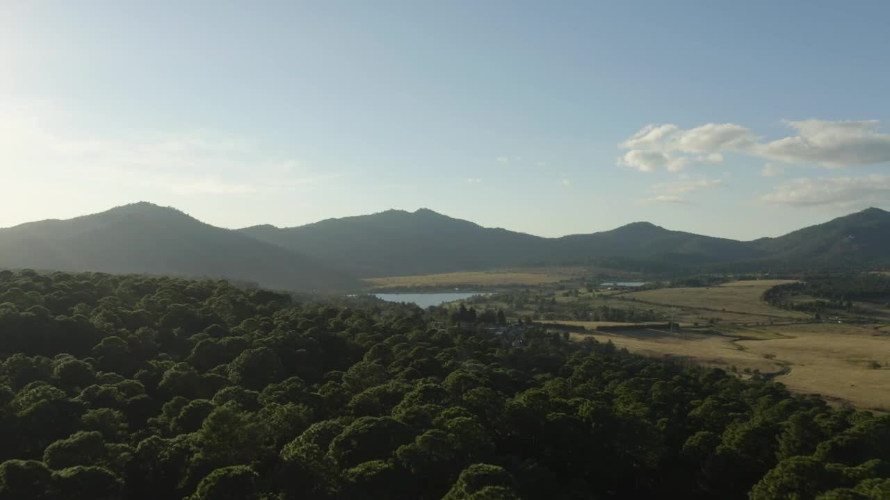 Stock Video Panorama Around A Forest With A Lake A Village And Live Wallpaper - Free Download
