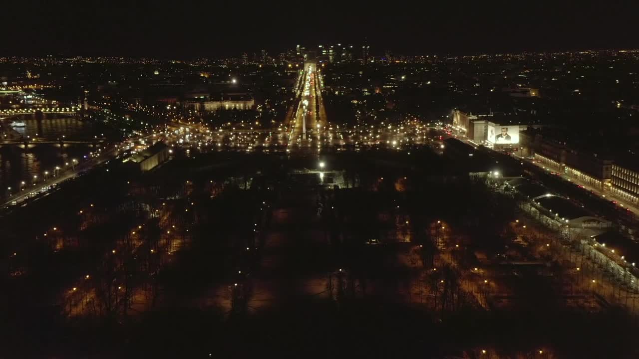 Free Stock Video View Of Paris At Night Aerial Front Shot Live Wallpaper - Free Download