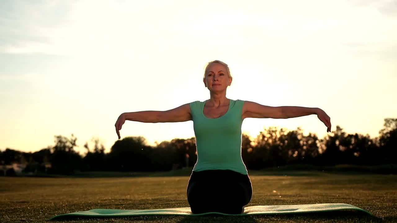 Stock Video Older Woman Doing Yoga Live Wallpaper - Free Download