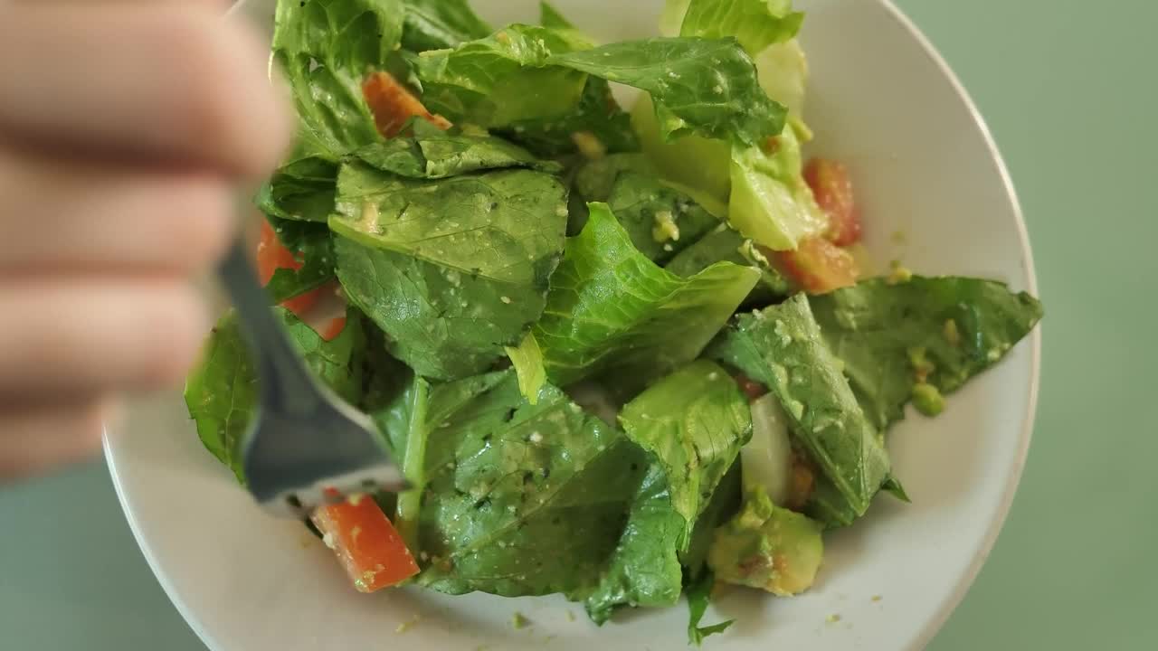 Stock Video Eating Salad With A Fork Live Wallpaper For PC - Free Download