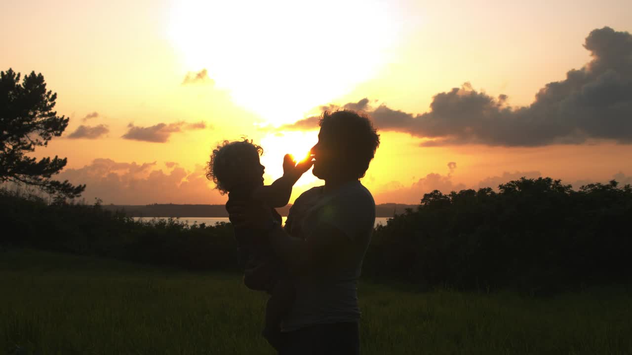 Stock Video Father And Son Playing At Sunset Live Wallpaper For PC - Free Download