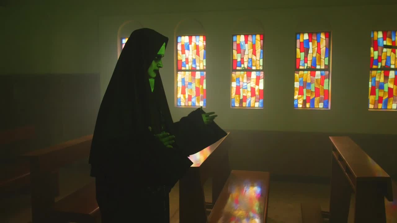 Stock Video Creepy Ghost Nun Inside A Church Live Wallpaper For PC - Free Download