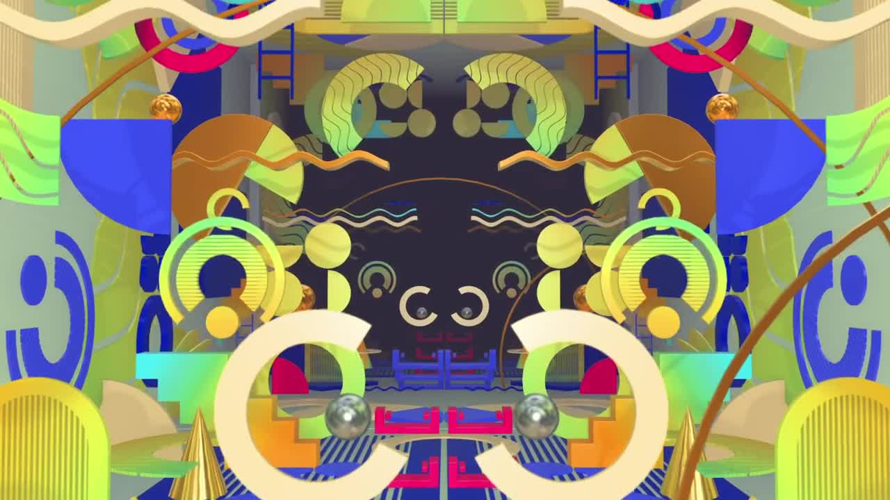 Stock Video Colorful Abstract Floating Geometric Shapes Backdrop Live Wallpaper For PC - Free Download