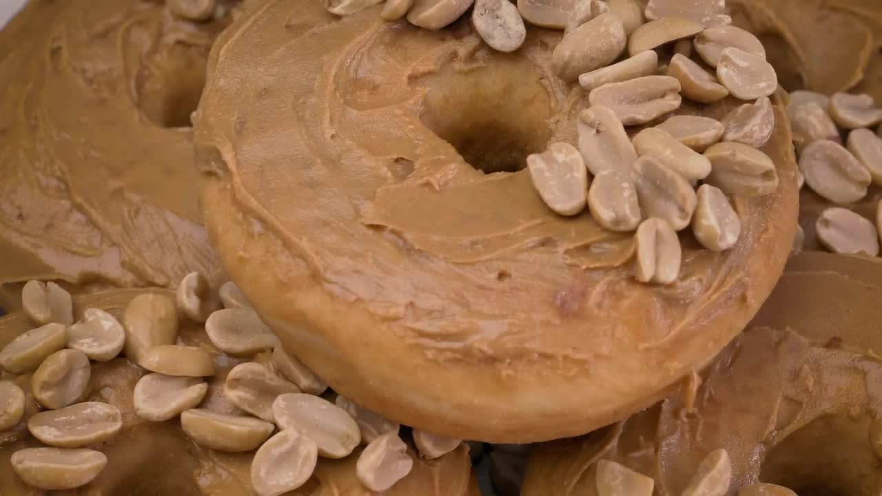 Free Video Stock Some Donuts With Peanut Butter And Peanuts Live Wallpaper - Free Download