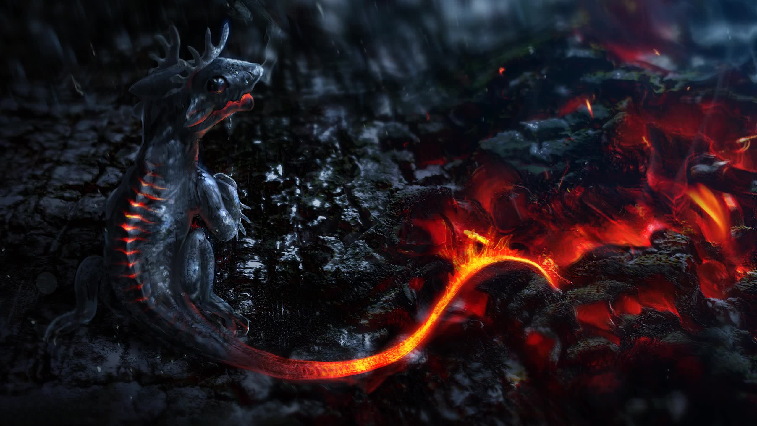 Baby Dragon Lava 2K Live Wallpaper - Free Download