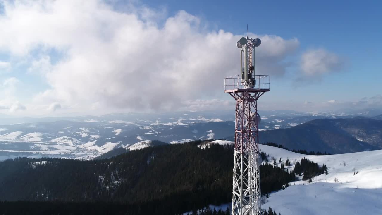 Stock Video Communications Antenna Tower In The Snowy Mountains Live Wallpaper For PC - Free Download