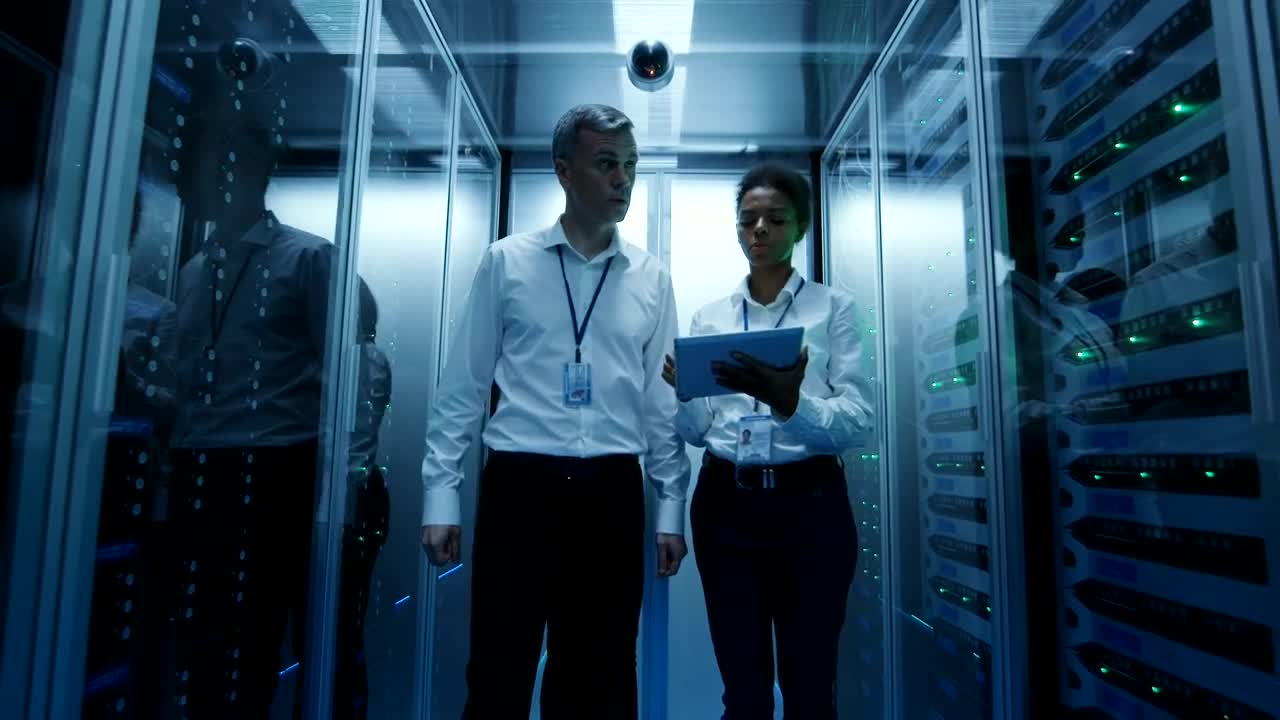 Stock Video Engineers Working In The Data Center Live Wallpaper For PC - Free Download