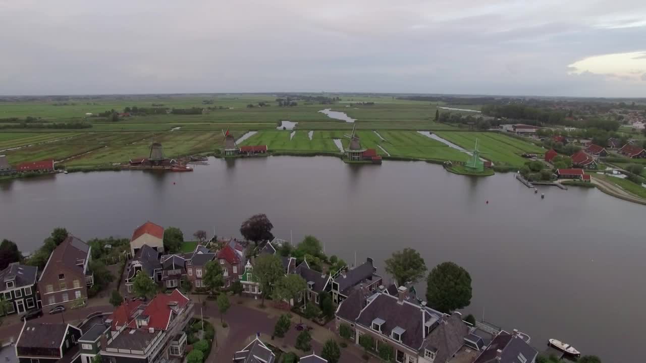 Stock Video Dutch Village With Windmills Live Wallpaper For PC - Free Download