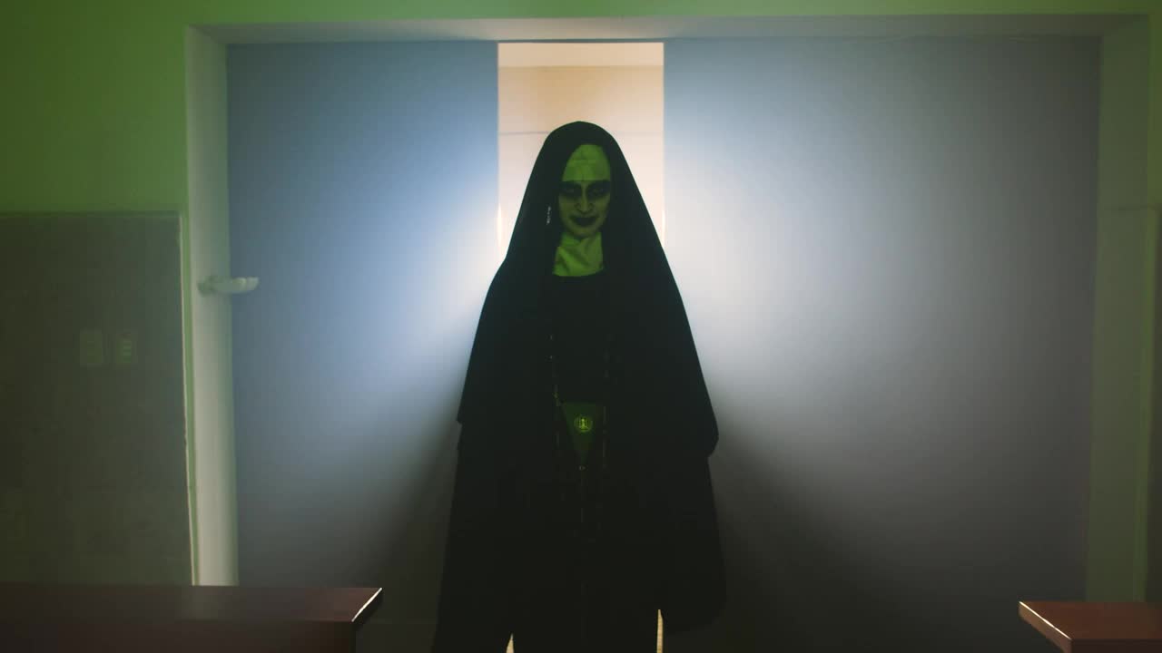 Stock Video Devilish Nun Walking Through A Church Live Wallpaper For PC - Free Download