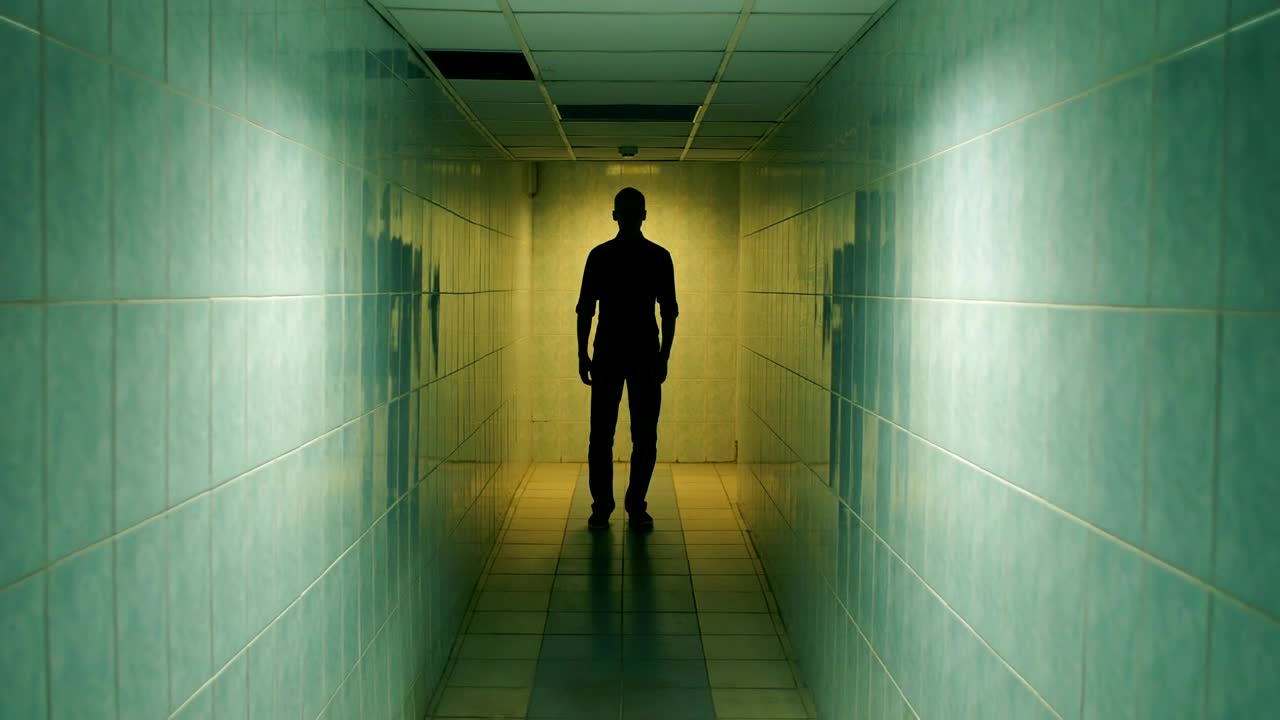 Stock Video Man Walking In A Corrido Animated Wallpaper - Free Download