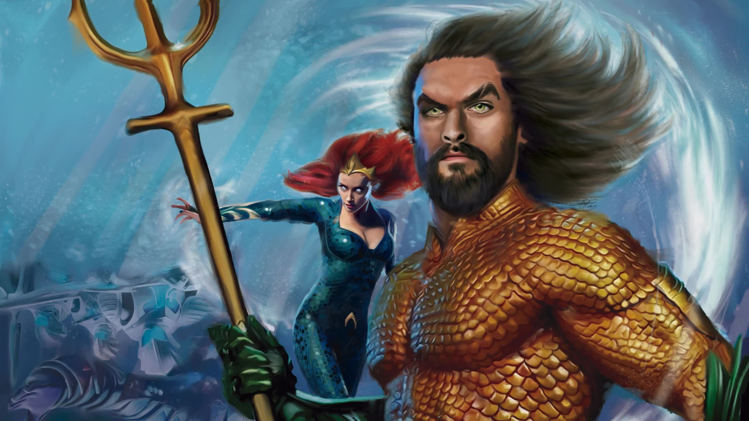 Aquaman  Mera  Dc  Comics  Artwork  2K  Live  Wallpaper - Free Download