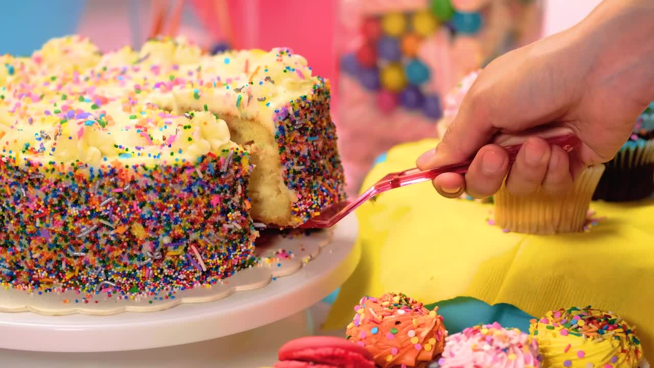 Free Video Stock taking a slice of birthday cake Live Wallpaper - Free Download