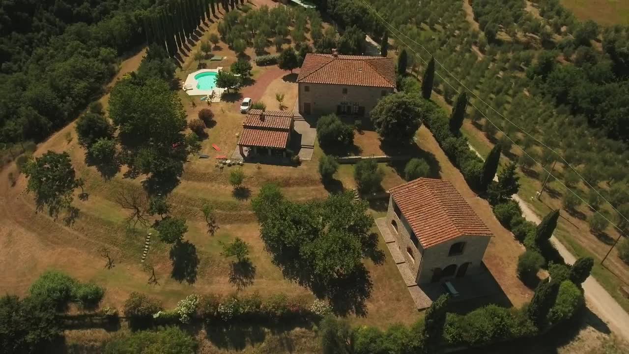 Stock Video Drone Flying Over Remote Houses Live Wallpaper For PC - Free Download