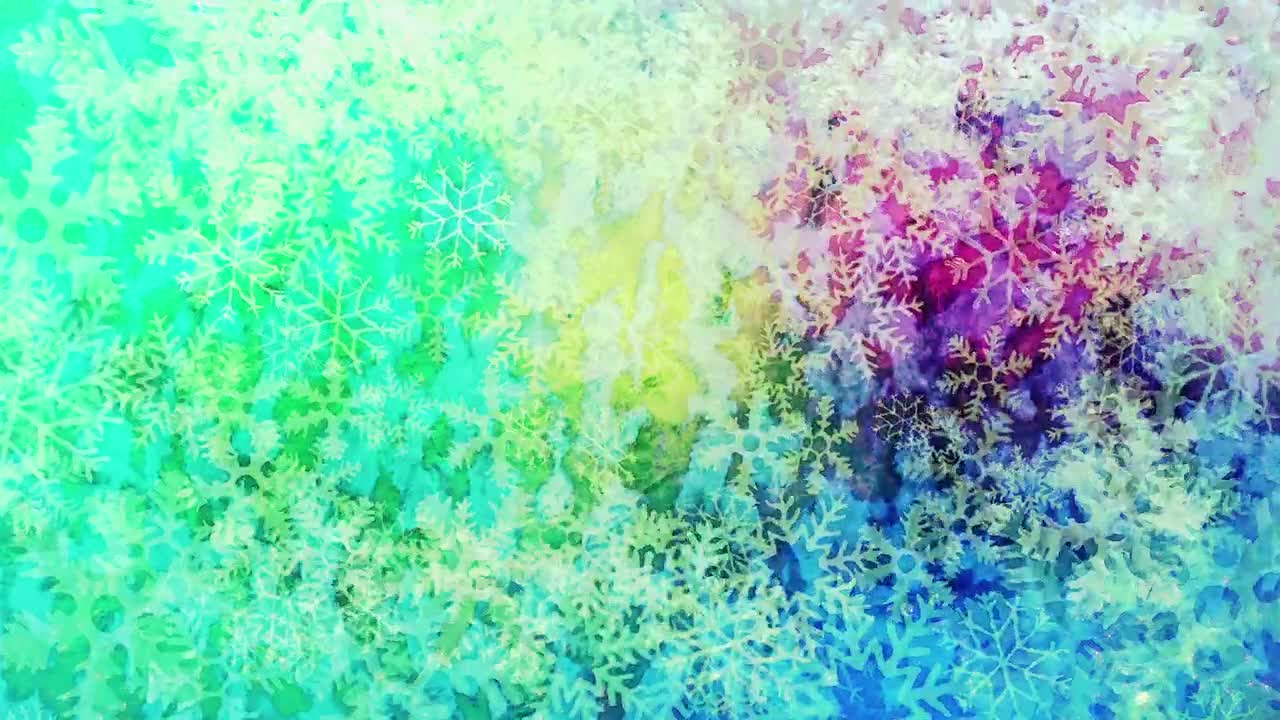 Stock Video Fluid Colored Snowflakes Animation Live Wallpaper For PC - Free Download