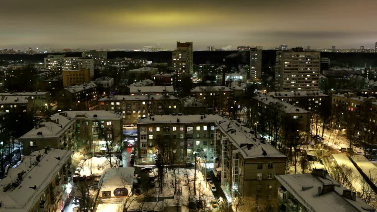 Free Video Stock Snow Covered Rooftops At Night Live Wallpaper - Free Download