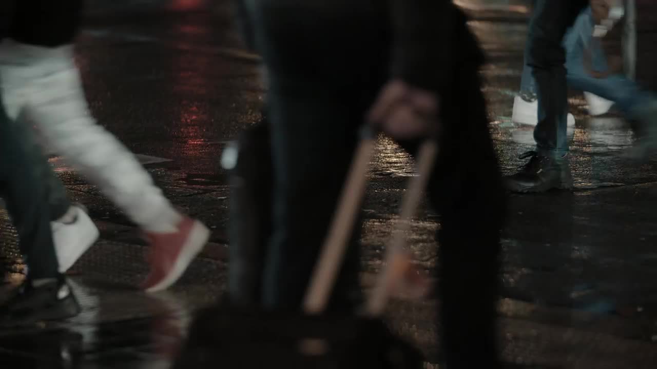 Stock Video Crossing A Wet Road At Night Live Wallpaper For PC - Free Download