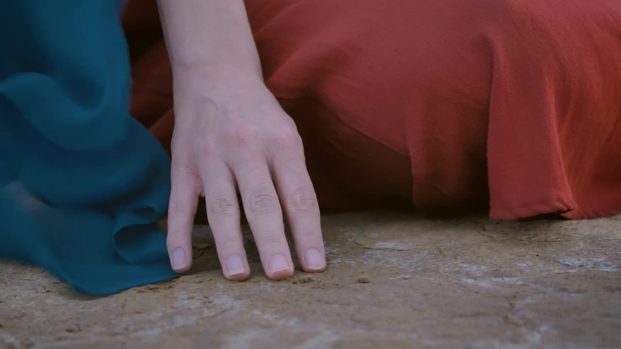 Stock Video Hand Of A Woman Touching The Ground With Wind Moving Live Wallpaper For PC - Free Download