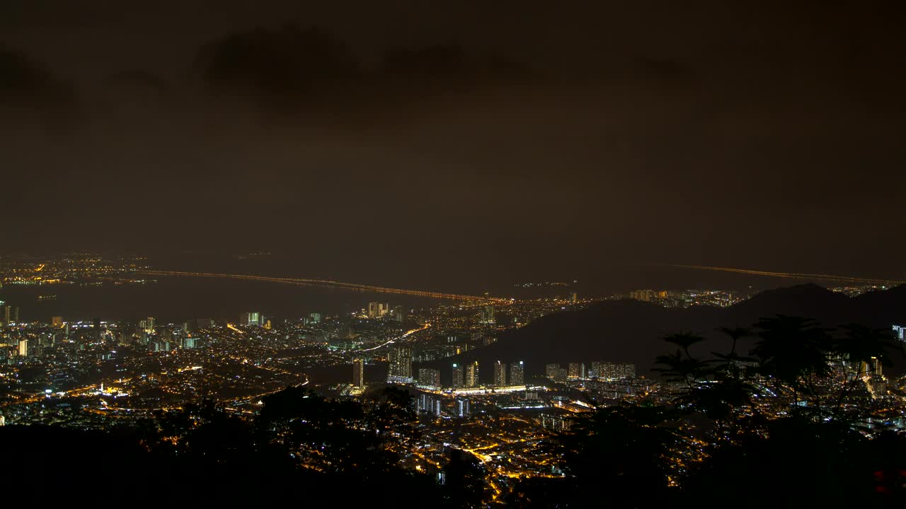 Stock Video Malaysia Penang Cityscape At Night Animated Wallpaper - Free Download