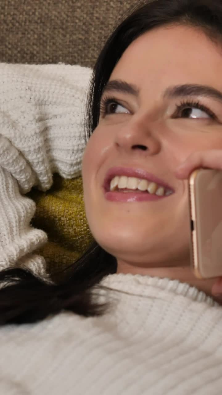 Free Stock Video Young Happy Woman Laughing During A Phone Call Live Wallpaper - Free Download