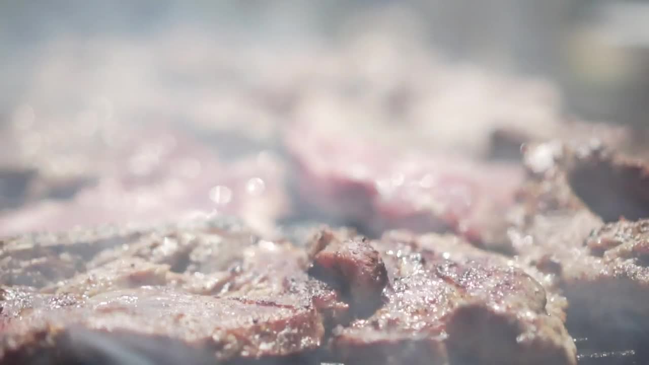Stock Video Meat Roasting On A Gril Animated Wallpaper - Free Download