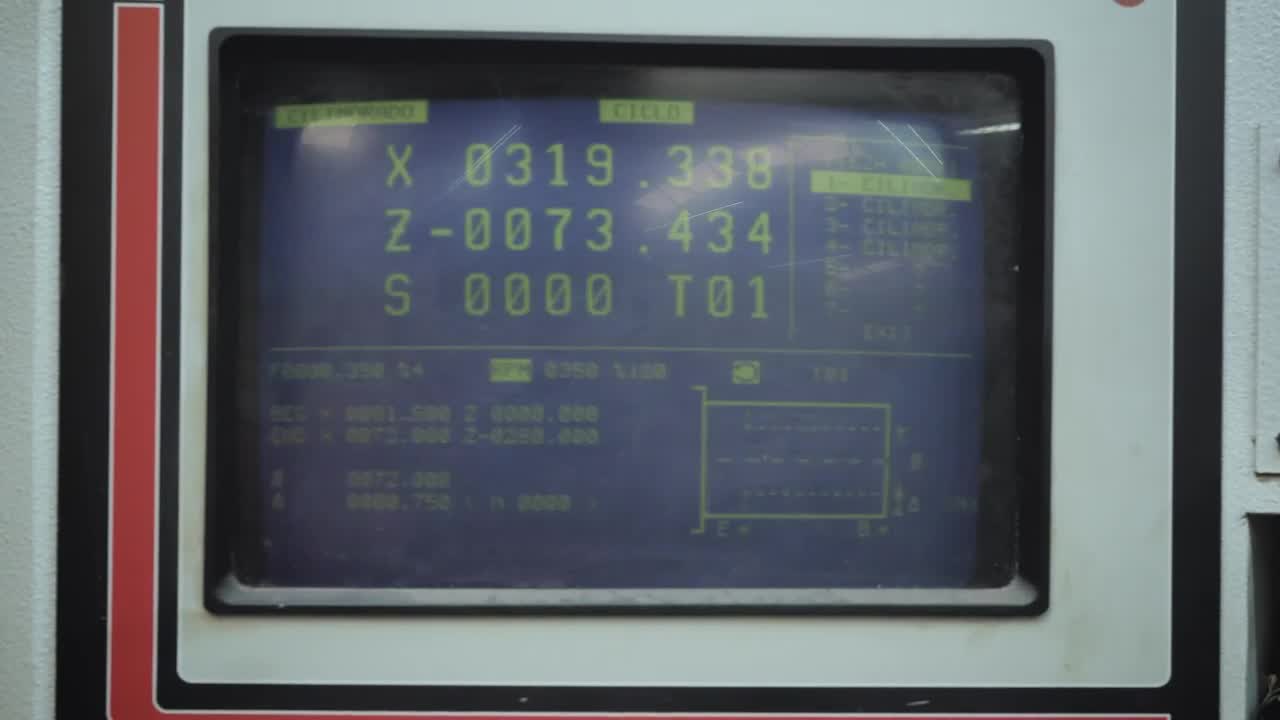 Stock Video Monitor Of An Industrial Lathe Cutte Animated Wallpaper - Free Download