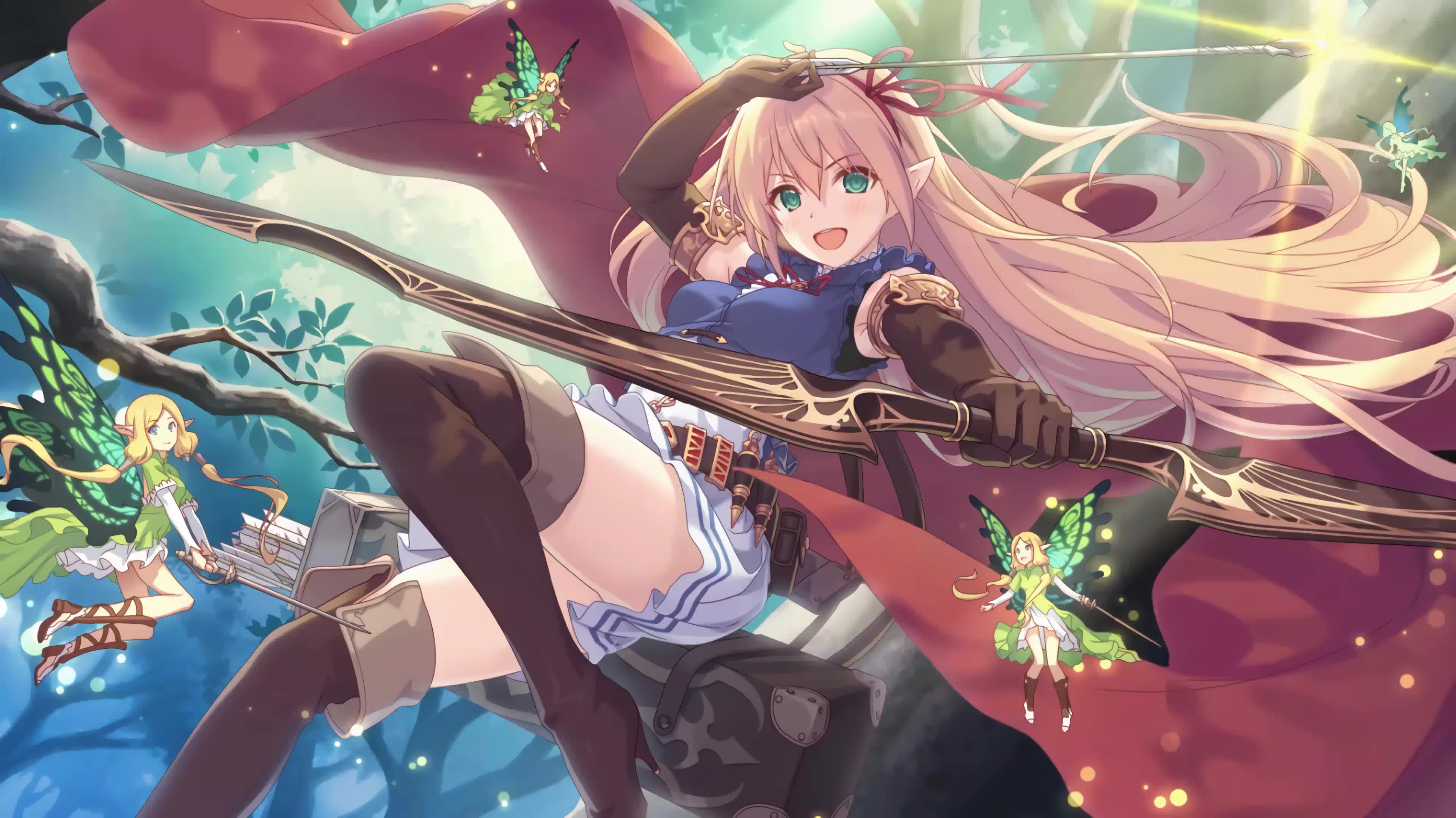 Shadowverse Arisa With Longbow and Pixies Live Wallpap - Free Download