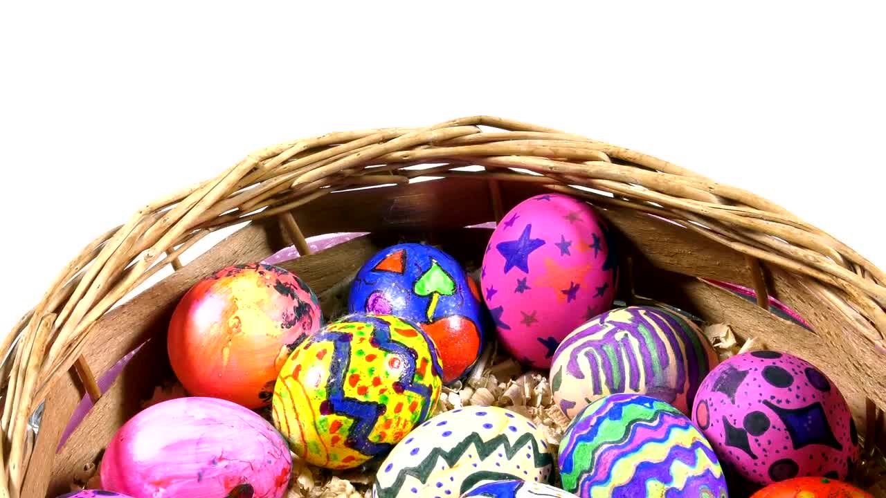 Stock Video Colorful Easter Eggs With Painted Patterns Live Wallpaper For PC - Free Download