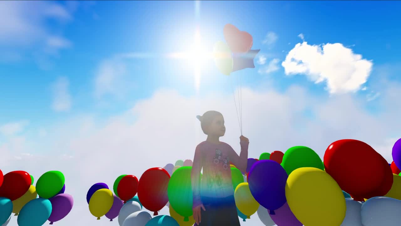 Stock Video Flying Balloons And A Child Live Wallpaper For PC - Free Download