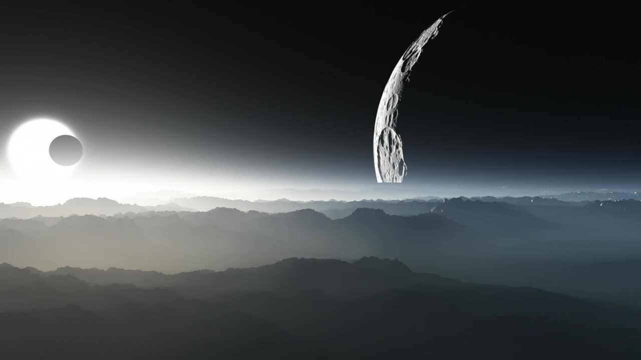 Video Stock Planets And Moons On The Skyline Of An Planet Live Wallpaper Free - Free Download
