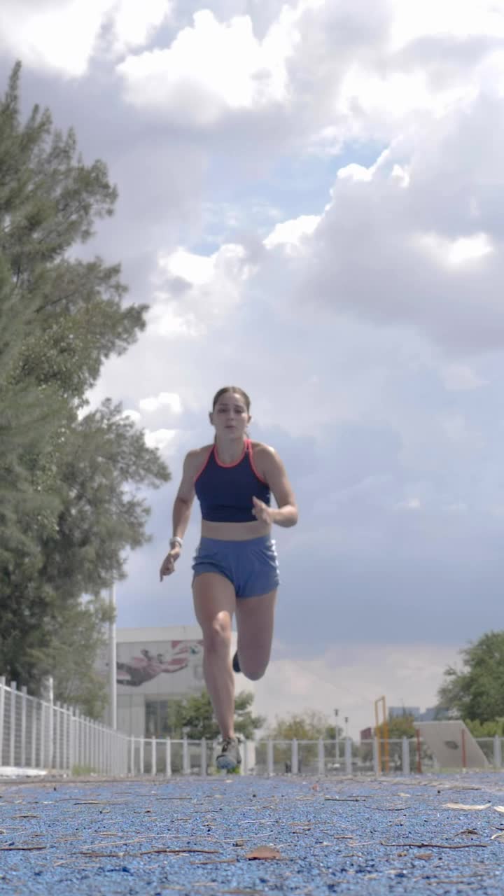 Free Stock Video Woman Running Above The Camera On A Running Track Live Wallpaper - Free Download