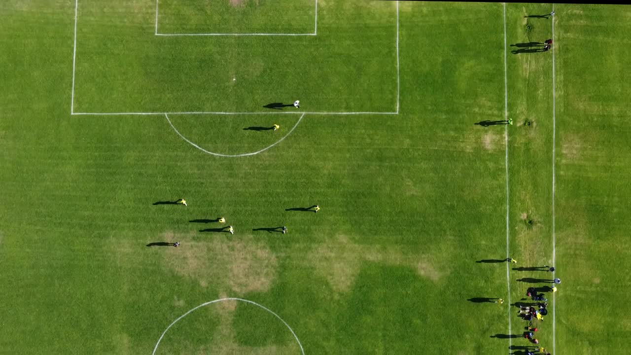 Free Video Stock Soccer Match On A Grass Court From Above Live Wallpaper - Free Download