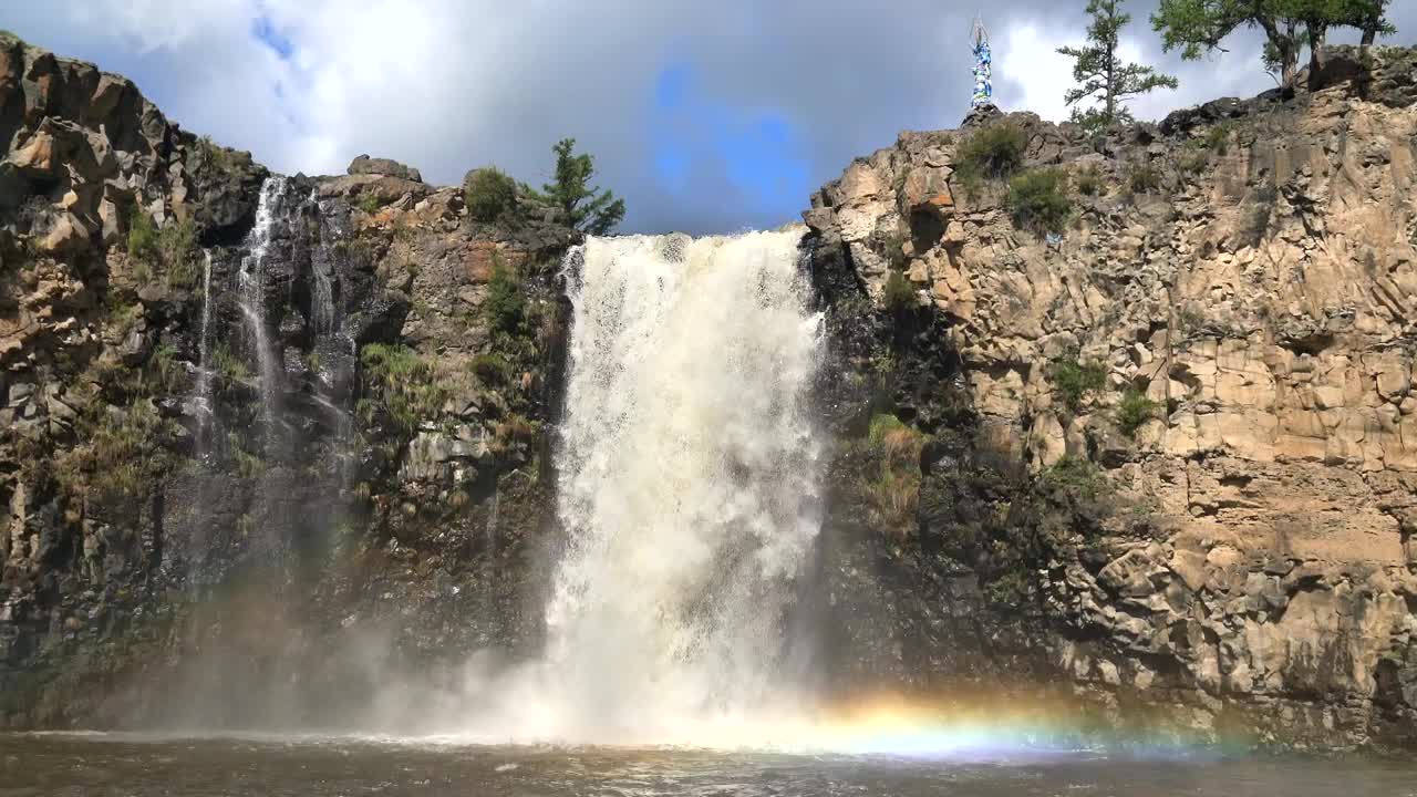 Stock Footage Waterfall In A Rock Cliff Live Wallpaper - Free Download