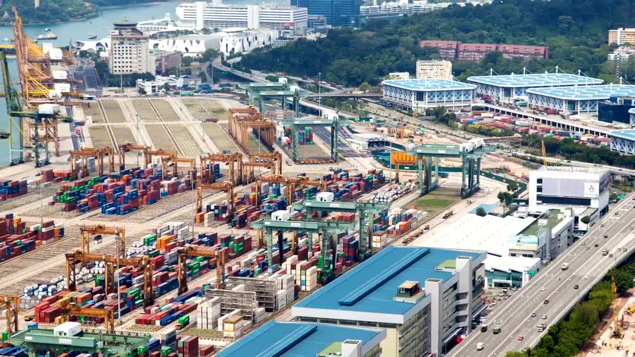 Free Stock Video Singapore Trading Port In Fast Motion Live Wallpaper - Free Download