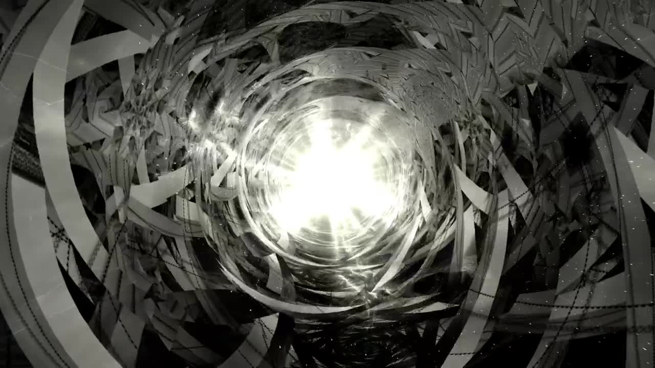 Stock Video Black And White Tunnel With Fractal Shapes Live Wallpaper For PC - Free Download