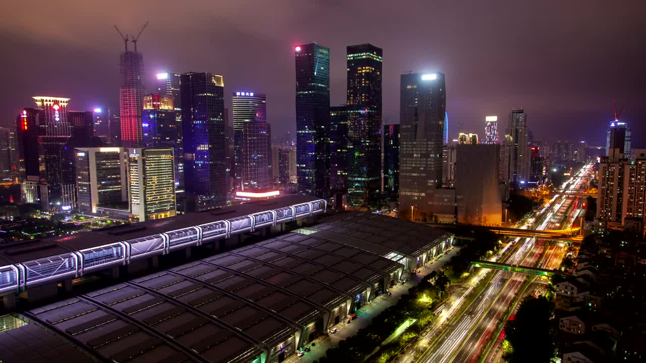 Stock Video Convention Center In Shenzhen At Night Live Wallpaper For PC - Free Download