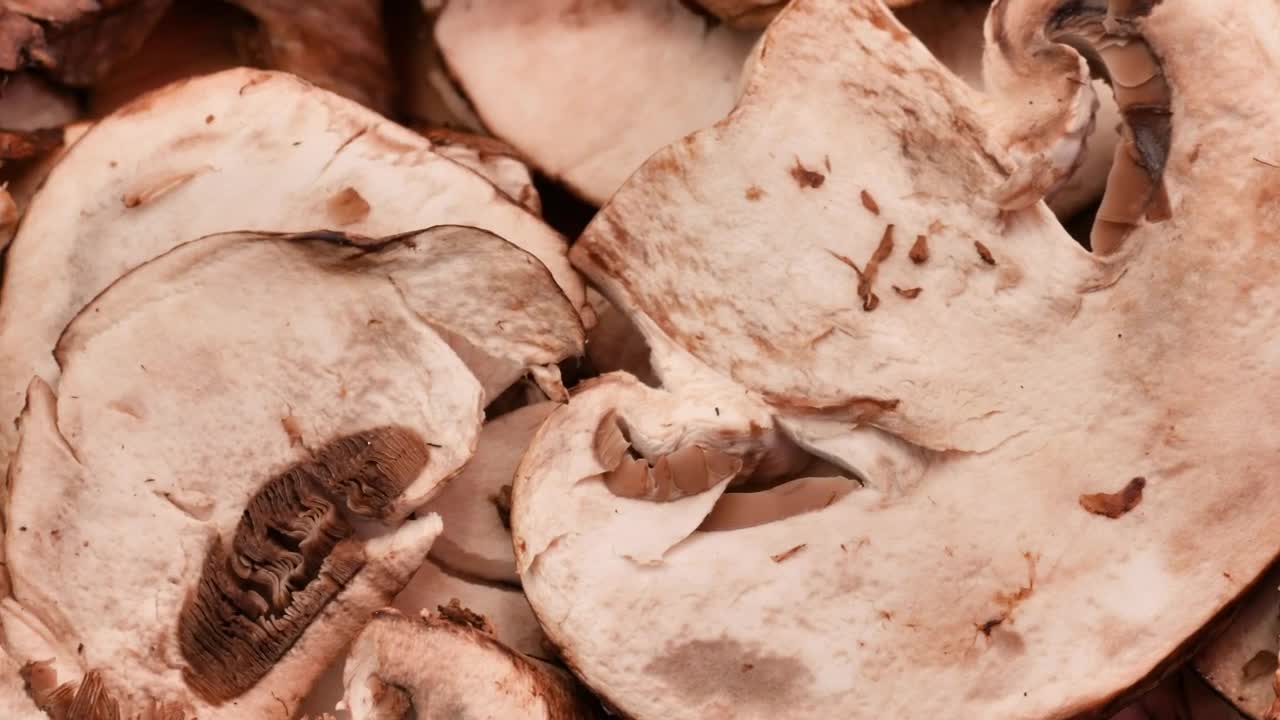 Video Stock Pile Of Sliced Mushrooms Viewed Very Closely Live Wallpaper Free - Free Download