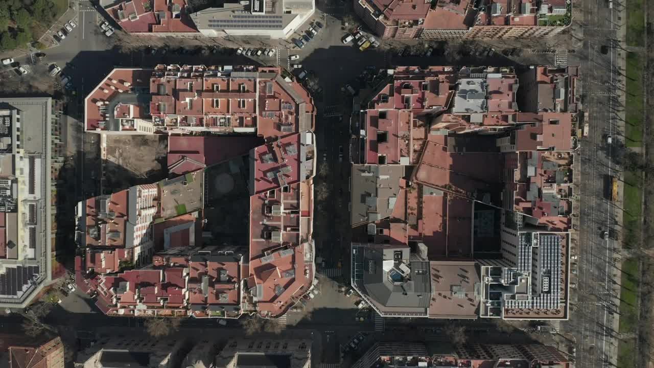 Stock Video Flying Over Blocks Of Classic Barcelona Style Live Wallpaper For PC - Free Download