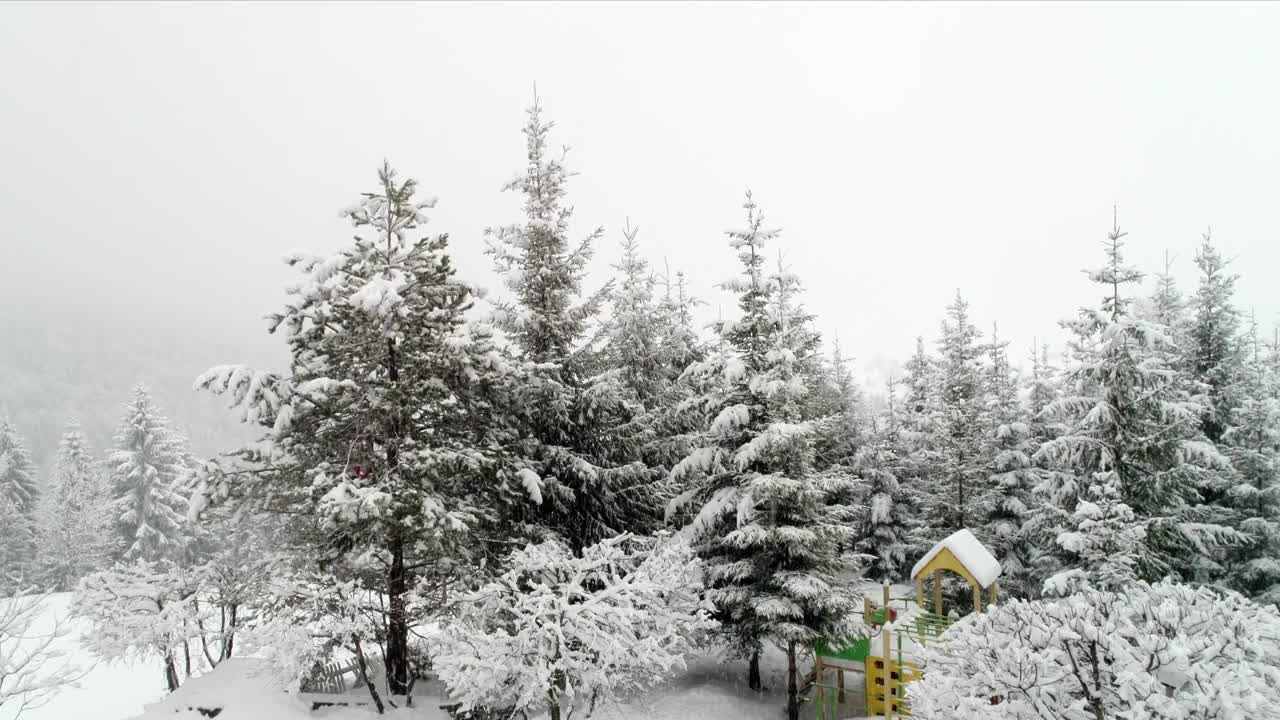 Free Video Stock Snowing In A Playground In The Forest Live Wallpaper - Free Download