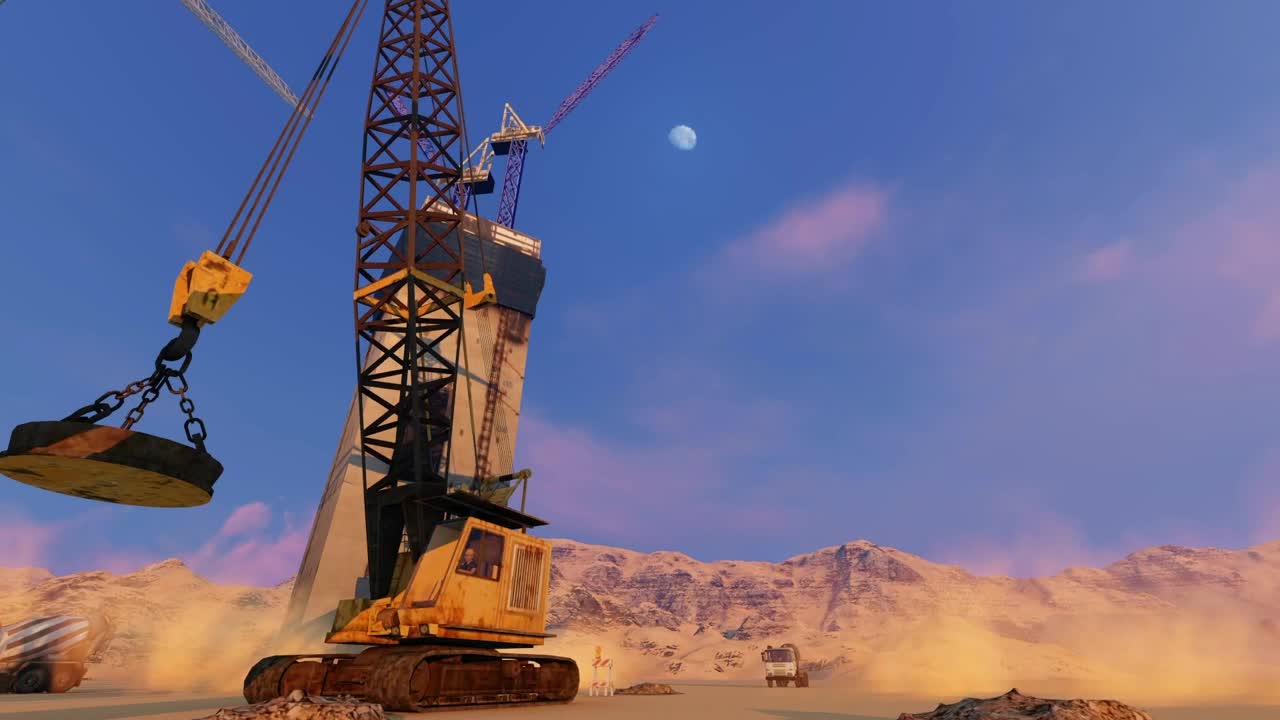 Stock Video Crane Loading A Magnet In Construction Zone Live Wallpaper For PC - Free Download