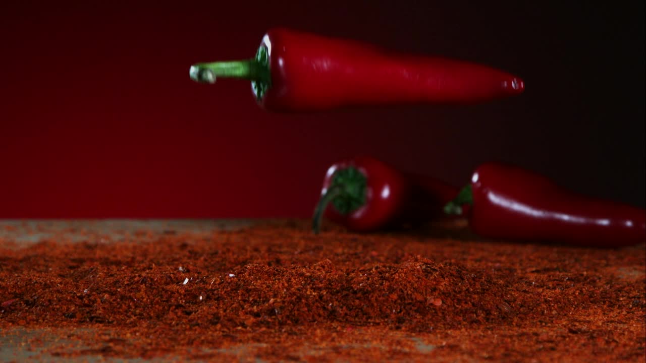 Video Stock Chili Pepper Falling Into Red Powder Live Wallpaper For PC - Free Download