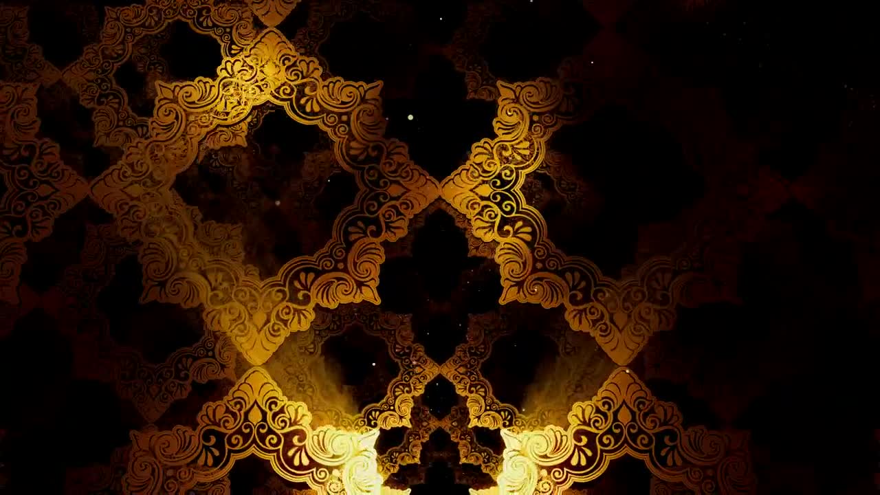 Stock Video Floating Golden Figures With Islamic Style Live Wallpaper For PC - Free Download